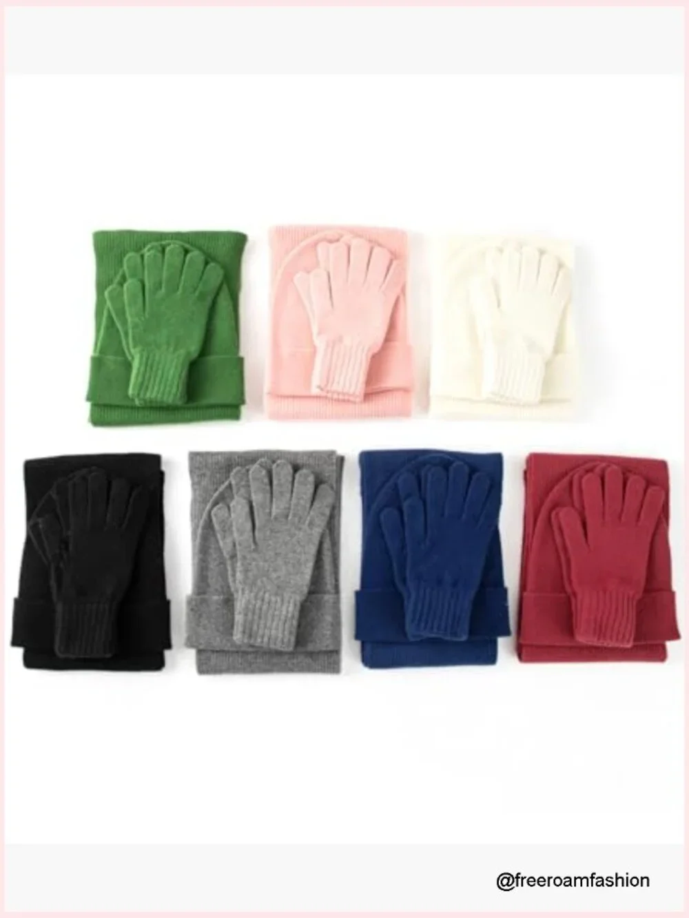 Luxury Cashmere Wool Scarf Hat Gloves Set in Gift Box
